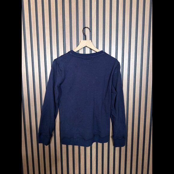 Derek Lam 10 Crosby Sweater Small Womens Blue Navy Lace Front French Terry - Picture 2 of 6